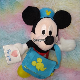 💕 Doll ตุ๊กตา Disney 💕 ตุ๊กตามิกกี้เม้าส์ Mickey Mouse ดิสนีย์ บุรุษไปรษณีย์ ส่งจดหมาย สะพายกระเป๋า เปิดปิด ใส่ของได้