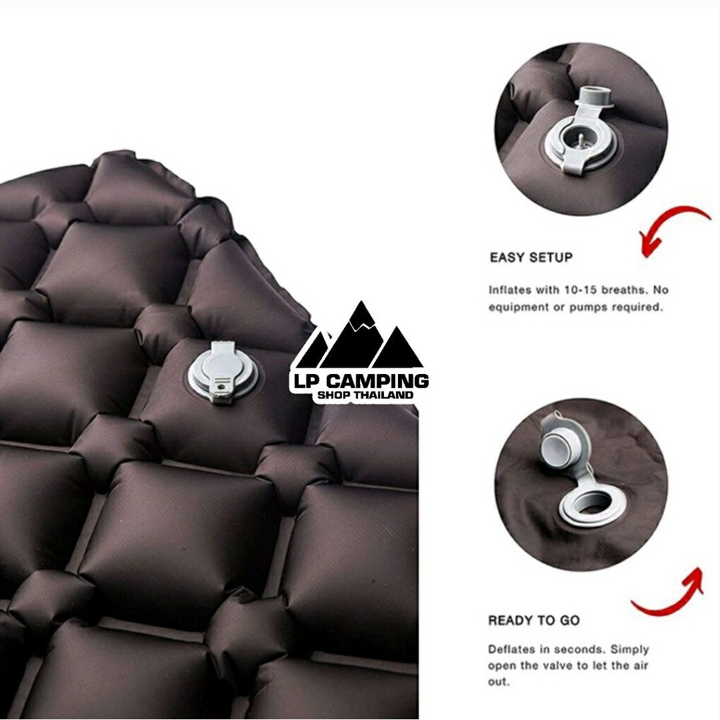 Scottus camping แผ่นรองนอน เป่าลม พับเก็บได้ พกพาสะดวก น้ำหนักเบา 40D Nylon Ripstop TPU ผ้าหนา ของแท้ - รูปที่ 3