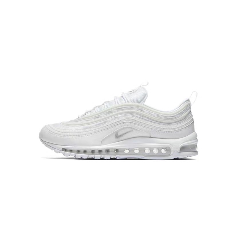Nike Air Max 97 White Bullet slow shock low top casual sneakers for men and women in white