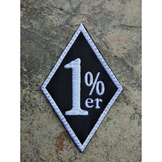 1% er Patch Logo อาร์ม Racing Embroidered Iron on Patch อาร์มติดเสื้อ อาร์มติดเสื้อฮาเล่ย์ 1%er ขนาด 8*5cm- Rocker Patch