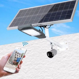 กล้องวงจรปิดโซล่าเซลล์ มีไฟโซลาร์เซลล์​ 40W/4G (1080P) Solar CCTV Camera With 4G