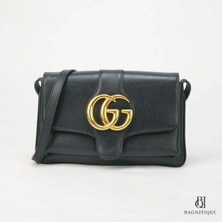 GUCCI ARLI GG LOGO SMALL BLACK CALF GHW