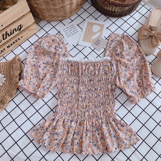 [new in🎀] เสื้อคอเหลี่ยมแขนตุ๊กตาลายดอกเล็กๆน่ารักๆอก 32-38 ยาว 18.5 ลายเล็กๆน่ารักทุกสี ผ้าใส่สบาย