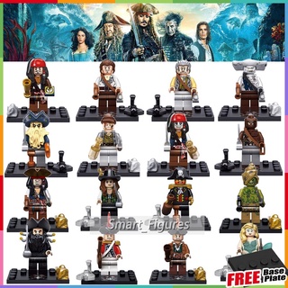 Pirates of The Caribbean Minifigures Jack Sparrow Elizabeth Swann Movie Toys Gifts 1 Set of 8 Mini Figures