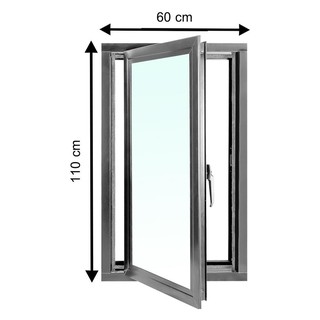 Aluminum window WINDOW ONE STOP/F8 60X110CM GY Sash window Door window หน้าต่างอลูมิเนียม หน้าต่างAluminum บานเปิด มุ้ง