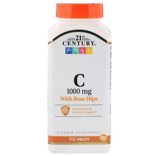 ถูกสุด! วิตามินซี1000มิลลิกรัม 110เม็ด 21st Century, Vitamin C , 1000 mg , 110 Tablets c1000