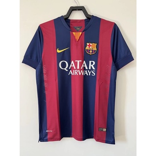 เสื้อกีฬาแขนสั้น ลายทีมชาติฟุตบอล Barcelona 14 15 คุณภาพสูง ไซซ์ S - XXL