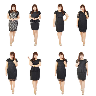 เดรสสาวอวบ Plus size ชุดทำงานสาวอวบ ชุดดำคนอ้วน ชุดดำสาวอวบ