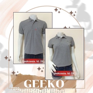 เสื้อโปโลกวาง Geeko แท้100% ชาย/หญิง ID24 สีท็อปขาว