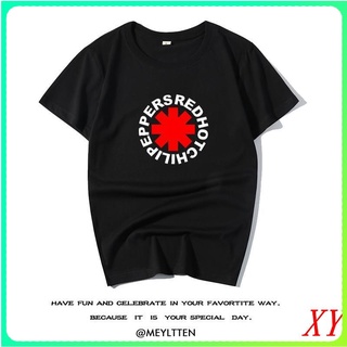 เสื้อยืดผ้าฝ้ายพิมพ์ลายคลาสสิกเสื้อยืดแขนสั้น พิมพ์ลายวงร็อค Redhotchilipeppers Red Pepper แฟชั่นฤดูร้อน สําหรับผู้ชาย แ