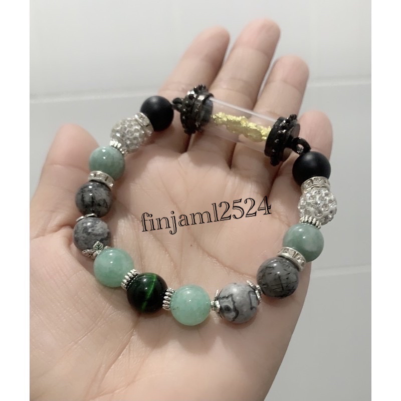 สร้อยกำไรข้อมือท้าวเวสสุวรรณ [[ผ่านพิธีแล้ว]] (ตะกรุดกันน้ำ) ป้องกันคุณไสยมนต์ดำ แก้ปีชง เสริมดวง โชคลาภ
