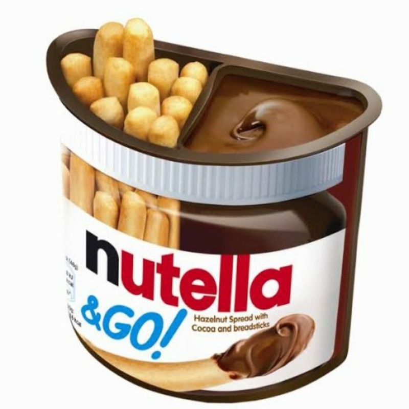 Nutella &amp; Go (EXP19.03.2024) นูเทลล่า บีสกิตแท่ง และครีมช็อคโกแลตสำหรับจิ้มจุ่ม ช็อกโกแลต (48g.)