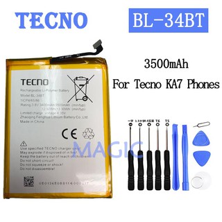 แบตเตอรี่ TECNO battery Tecno KA7 Phones BL-34BT 3500mAh รับประกัน 3 เดือน