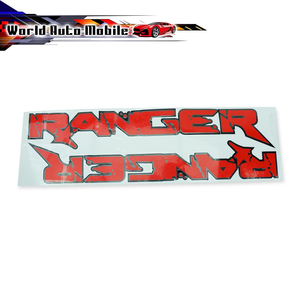Sticker "RANGER" ติดข้าง ซ้าย+ขวา แดง Ford  Ranger ปี 2012-2018