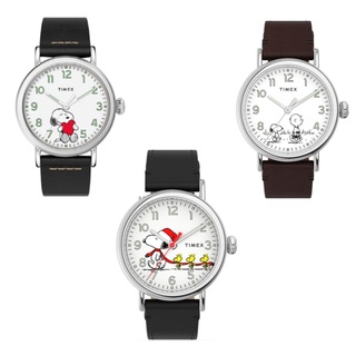 Timex Standard x Peanuts TW2U71000, TW2U72200, TW2U86400 นาฬิกาข้อมือผู้ชาย สายหนัง หน้าปัด 40 มม.