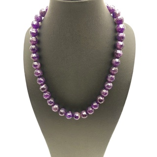 100% Natural Amethyst Faceted Beaded Necklace / Top High Quality Amethyst / Beautiful Natural Beaded Necklace Jewelry.