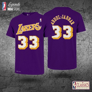 Nba LAKERS หมายเลข เสื้อยืด พิมพ์ลายนักบาสเก็ตบอล Kareem Abdul Jabbar CLASSIC Players Edition 33