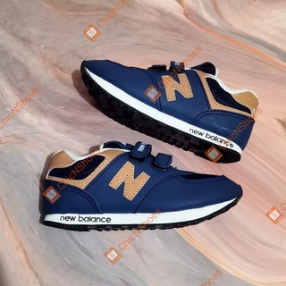 New balance รองเท้าผ้าใบลําลองสําหรับเด็ก nb velcro สีน้ําตาลกรมท่า สีน้ําตาล ไซส์ 21-35