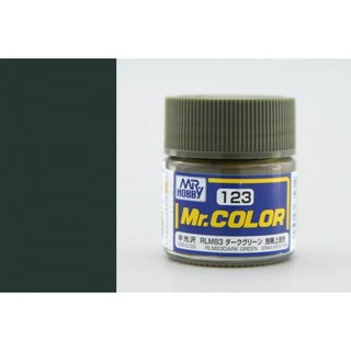 สีสูตรทินเนอร์ Mr.Hobby สีกันเซ่ C123 RLM83 Dark Green Semi-Gloss 10ml