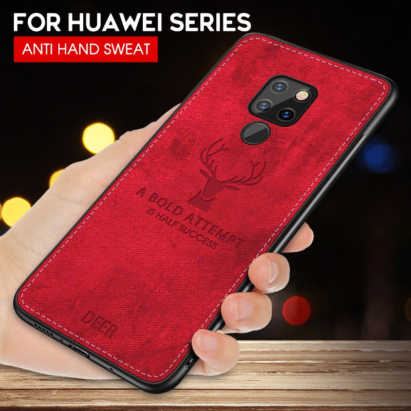 เคสโทรศัพท์ผ้าหนังเคสโทรศัพท์มือถือพิมพ์ลาย Deer 3D สําหรับ Huawei Nova 5I 5 Pro 4e 4 3 3I 3e 2s 2 Plus matte cloth soft phone case