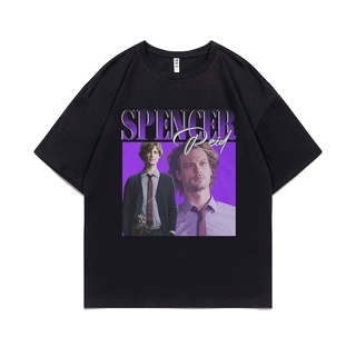 ใหม่ เสื้อยืดแขนสั้น ผ้าฝ้าย 100% พิมพ์ลาย Spencer Reid สไตล์ฮิปฮอป ฮาราจูกุ วินเทจ สตรีท เหมาะกับทุกเพศ ทุกวัย