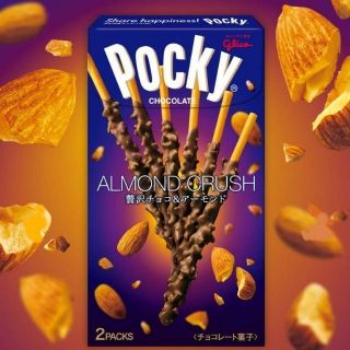 Pocky ALMOND CRUSH ป๊อกกี้ญี่ปุ่น ป๊อกกี้ อัลมอนด์ครันซ์ นำเข้า จากญี่ปุ่น 46g.(2ซอง×23g.)