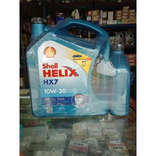 น้ำมันเครื่อง ดีเซล Shell Helix HX7 Diesel (10W-30) 6+1 ลิตร