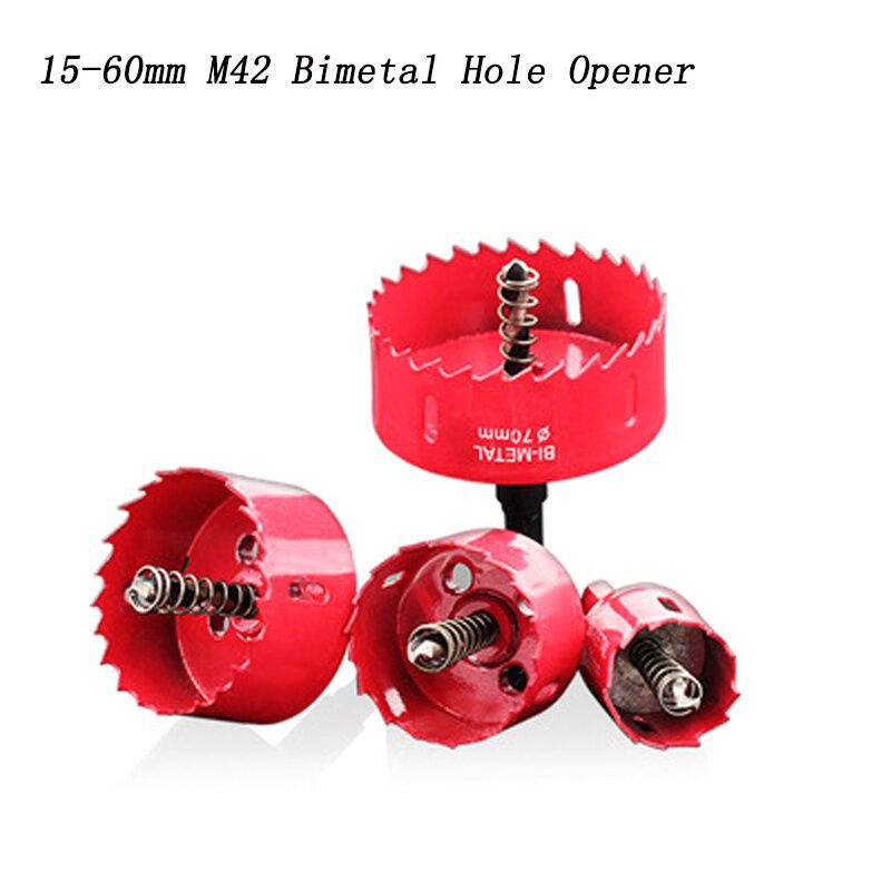 15-60 มม. M42 Bi-Metal Hole Saw Bit สําหรับงาน DIY ตัดแผ่นยิปซั่ม พลาสติก เจาะเปิดรูเครื่องมือ