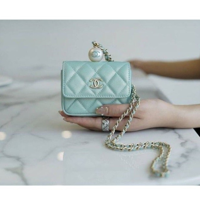 chanel mini green bag