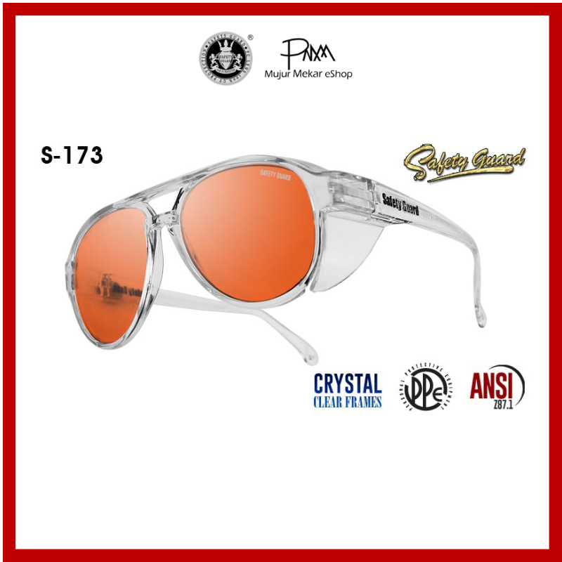SAFETY GUARD SAFETY GLASSES/ ปกป้องดวงตา (S-173) - FIT OVER GLASSES, การปกป้อง UV และ IMPACT 100%