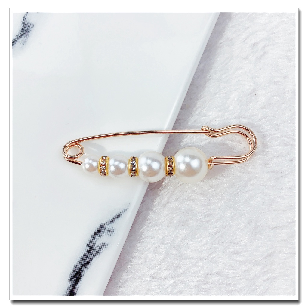 เข็มกลัดมุกแฟชั่นสําหรับติดเสื้อผ้า เข็มกลัดมุกแฟชั่นสําหรับติดเสื้อผ้า COD เกาหลีเอวเอวหัวเข็มขัดป้องกันแสงสะ - รูปที่ 7