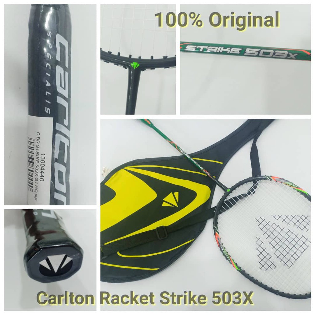 ไม้แบดมินตัน Carlton- รุ่น Strike 503x - พร้อมสายและฝาครอบ