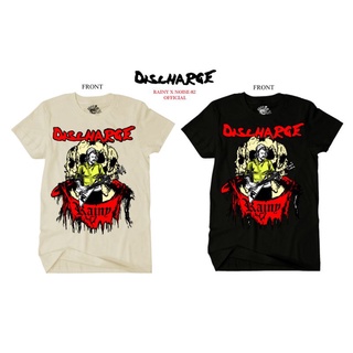 เสื้อยืดลําลอง ผ้าฝ้าย 100% แขนสั้น พิมพ์ลาย BAND PUNK DISCHARGE - RAINY (official) สีดํา พลัสไซซ์ XS-XXXL ของขวัญวันเกิด สําหรับผู้ชาย