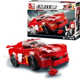 ProudNada Toys ของเล่นเด็กชุดตัวต่อเลโก้รถแข่ง Sluban CAR CLUB 163 PCS B0633D