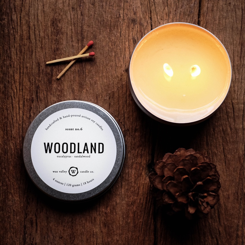 เทียนหอม เทียนไขถั่วเหลือง กลิ่น Woodland - Eucalyptus & Sandalwood