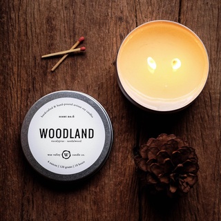 เทียนหอม เทียนไขถั่วเหลือง กลิ่น Woodland - Eucalyptus &amp; Sandalwood