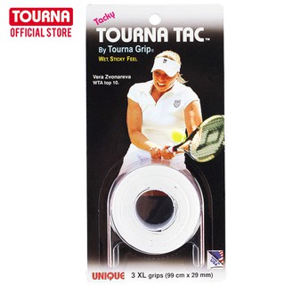 TOURNA TAC กริปพันด้ามแบบหนึบ 3 ชิ้น White- 3XL grips per rollกริปไม้เทนนิส กริปไม้แบดมินตัน