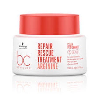 👰ทรีทเมนท์ มาส์ก โบนาเคียว สำหรับผมเสีย Schwarzkopf  Repair Rescue Treatment 200ml บำรุงผม แตกปลาย ผมนุ่มลื่น หอมมาก bc