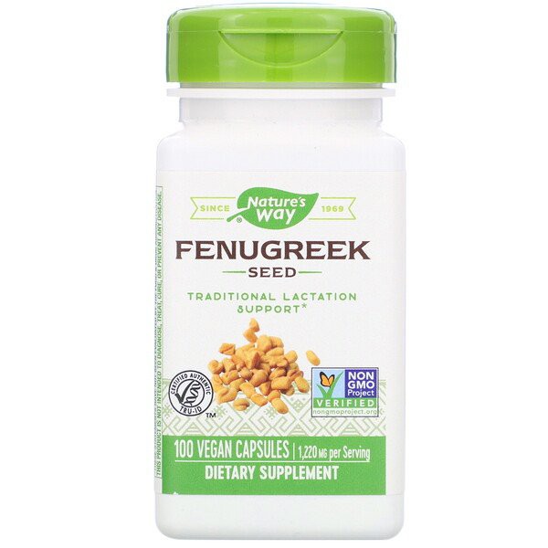 Nature's Way, Fenugreek Seed, 1,220 mg, 100 Capsule ลูกซัด เพิ่มน้ำนม