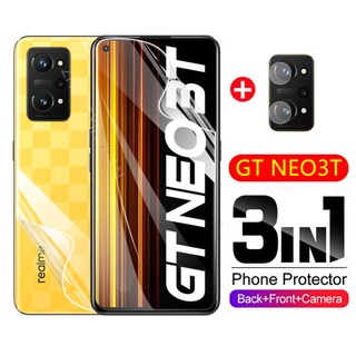 3in1 ฟิล์มไฮโดรเจลนิ่ม ป้องกันหน้าจอ และเลนส์กล้อง สําหรับ Realme GT NEO 3T GTNOE3T 3T