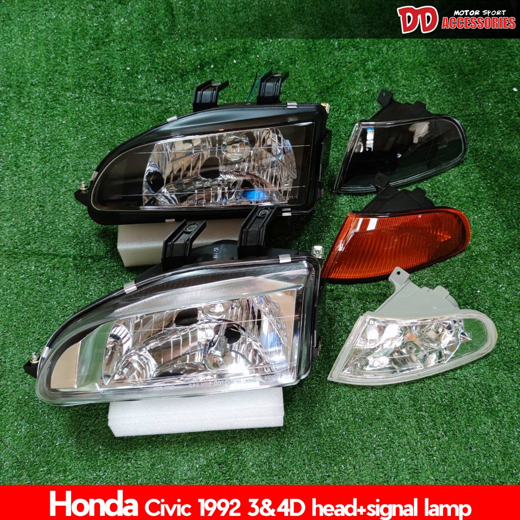 ไฟหน้า ไฟหน้าแต่ง Civic 1992 1993 1994 1995 EG 3 ประตู 4 ประตู civic eg โคมดำเพชร โคมขาวเพชร ไฟมุม ม