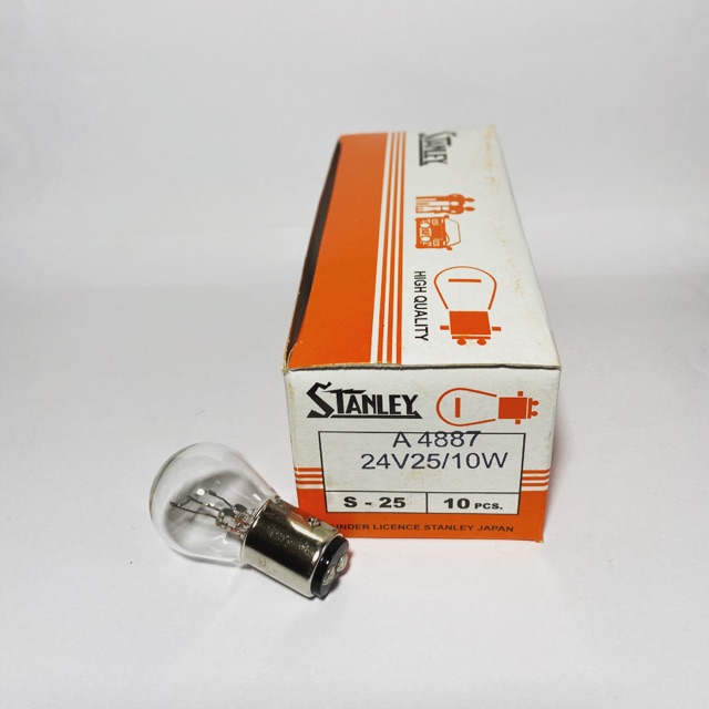 หลอดไฟท้าย (ไฟหรี่/ไฟเบรค) STANLEY 24V 25/10W 2จุด #308 10ดวง/กล่อง