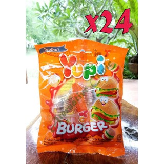 Yupi Mini Burger Mixed Fruits Flavour Gummy Candies 32 g. x 24 sachets