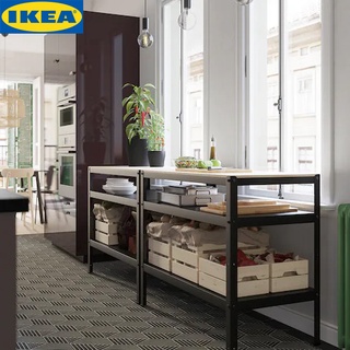 IKEA BROR บรูร์ โต๊ะครัว, ดำ/ไม้สนอัด ชั้นวางของให้ทนต่อความชื้น คราบสกปรก และรองรับน้ำหนักได้มาก ประกอบง่าย