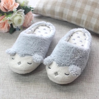 [พร้อมส่ง] รองเท้า Slipper รองเท้าเดินในบ้าน นกฮูกสีเทา นิ่มมาก สวมใส่สบาย