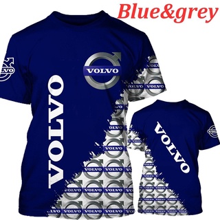 เสื้อยืดแขนสั้น พิมพ์ลายโลโก้รถยนต์ Volvo 3 มิติ แฟชั่นฤดูร้อน สําหรับผู้ชาย และผู้หญิง 2023