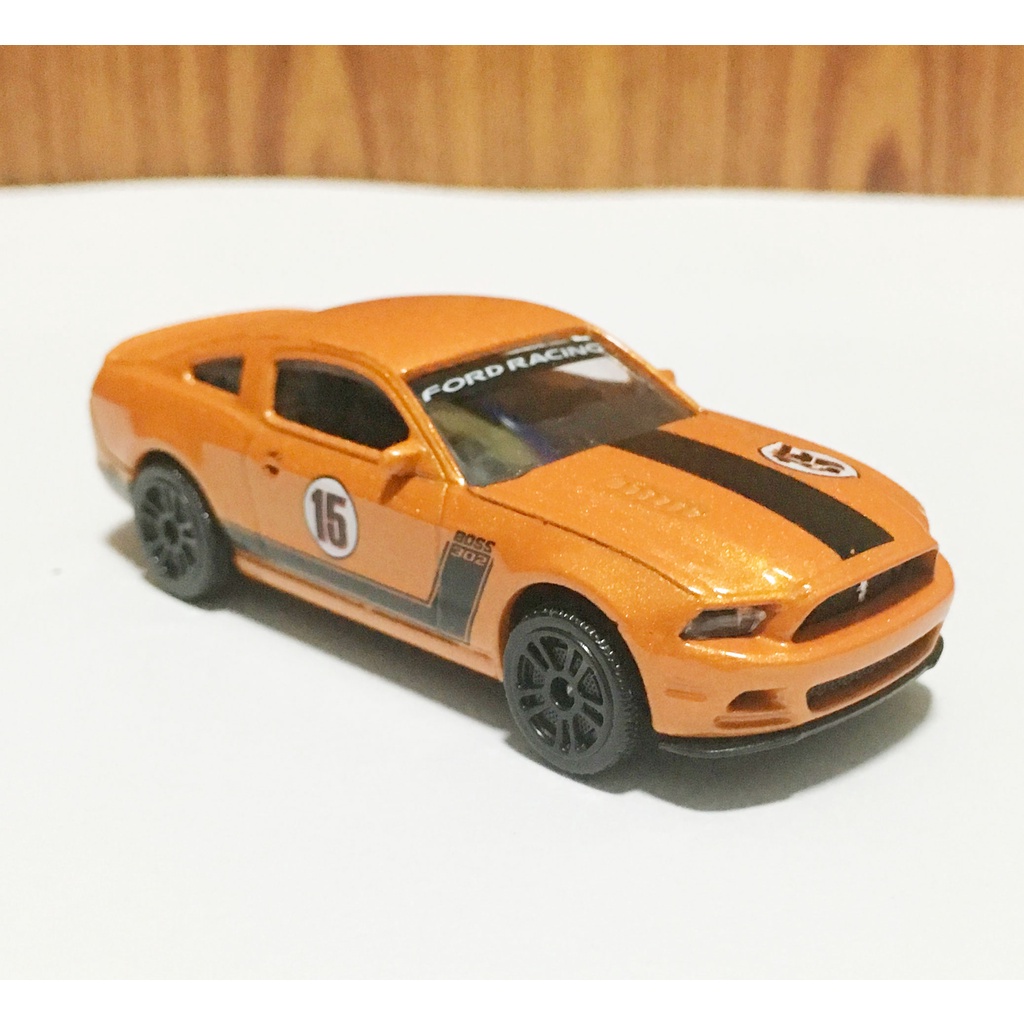 Majorette Ford Mustang Boss - Racing no.15 - Metallic Orange Color /Wheels D5SB /scale 1/61 (3 inche