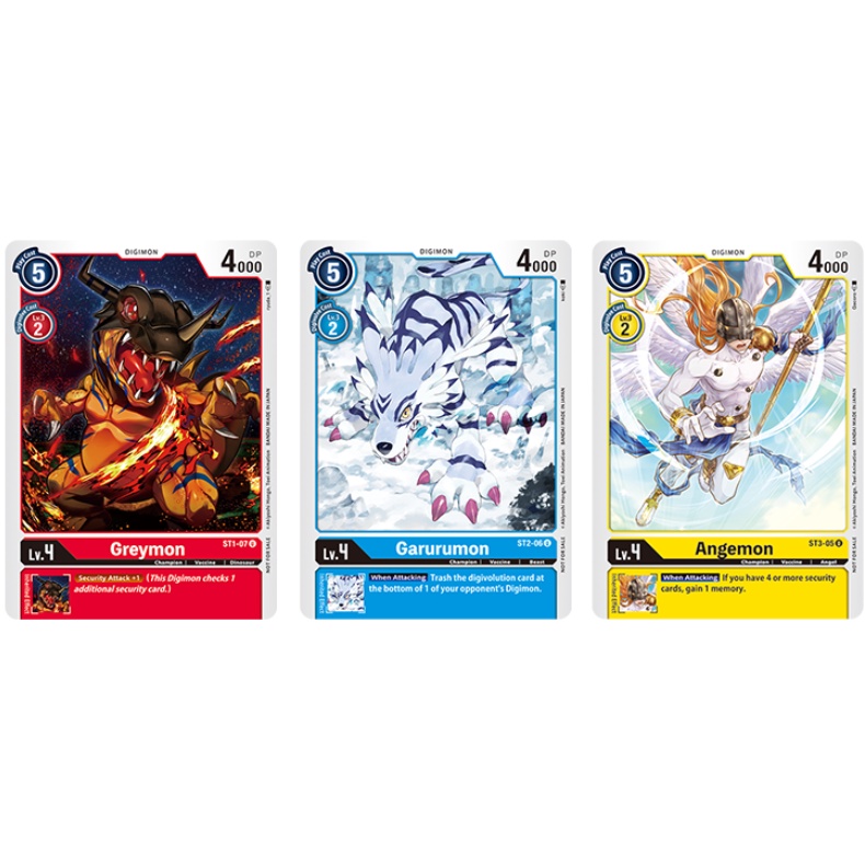 Digimon Card Game Premium Bandai Apparel Promo Cards - Greymon, Garurumon, Angelmon JP Card แยกขาย