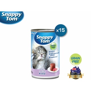 สแนปปี้ทอม อาหารลูกแมวขนาด 150 กรัม สูตรปลาทูน่า x15 กป. (Snappy Tom CAT FOOD 150 g. Tuna x15 cans)