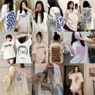 KKS✨พร้อมส่ง✨เสื้อยืดโอเวอร์ไซส์ oversizeแขนสั้นแฟชั่น สาวอวบแนวสตรีท ฮิปฮอป วินเทจ XXL